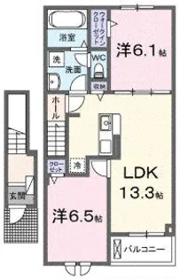 高西町川尻アパートII【2階】の間取り