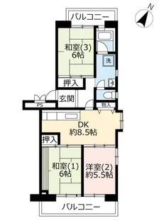 UR竹園第二【4階】の間取り