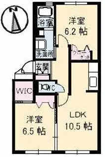 フレヴェール【1階】の間取り