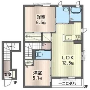 カロー【1階】の間取り