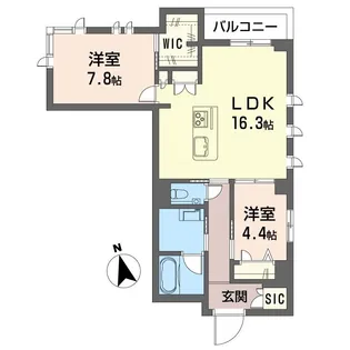 アンムート戸越公園【3階】の間取り