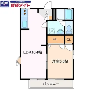 フレグランスかおりB【1階】の間取り
