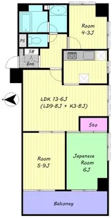 ロイヤルコート飛鳥山【4階】の間取り