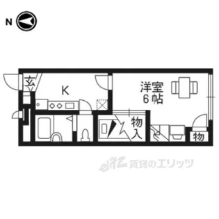 レオパレスアクエリアス西院【1階】の間取り
