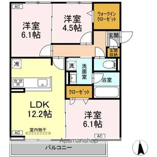 セレスティア長良福光【2階】の間取り