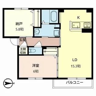 シャーメゾン鮎川【2階】の間取り