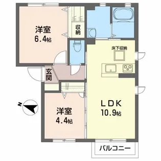 クレアーレ・スズキC【2階】の間取り