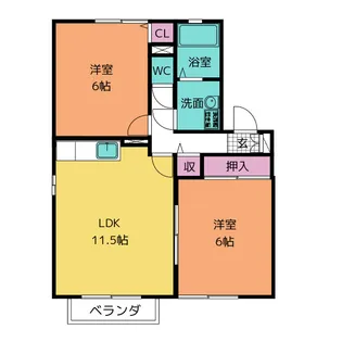 エルバルト高岡 B棟【1階】の間取り