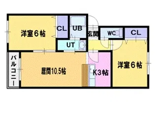 グランドールN34 A棟【2階】の間取り