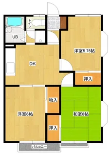 中央ハイツB棟【1階】の間取り