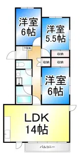カーサ三登東館【2階】の間取り
