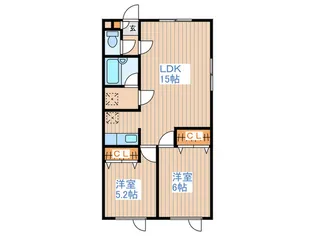 あかしやハイツ【2階】の間取り