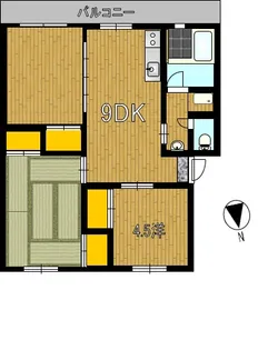 西山ハイツA棟【2階】の間取り