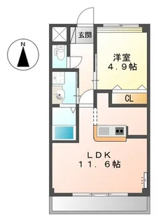 シャンビラージュII【2階】の間取り