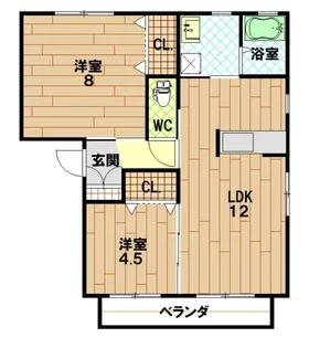 シャーメゾン南沖【2階】の間取り