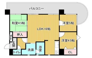 ヒューマンズ六ツ門【6階】の間取り