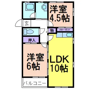 塚原マンションB棟【2階】の間取り