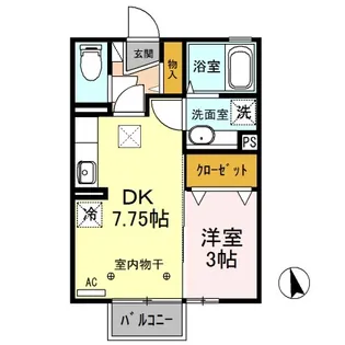 D-ROOM フラワーレジデンスボナール II105【1階】の間取り