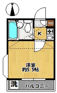 神奈川県横浜市港北区富士塚2【アパート】の間取り