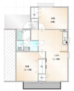 アゼリオ学園前B棟【2階】の間取り