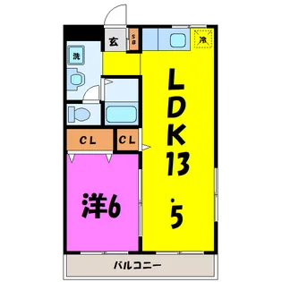 メゾンブルーム【1階】の間取り
