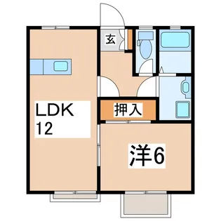 福島県郡山市喜久田町字前北原【アパート】の間取り