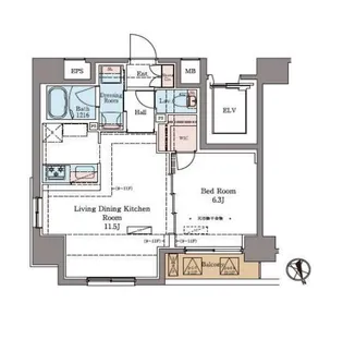 ラグゼナ北千住【3階】の間取り