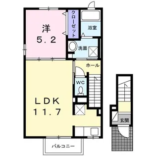 愛媛県四国中央市中之庄町【アパート】の間取り