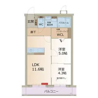 2LDKの間取り画像