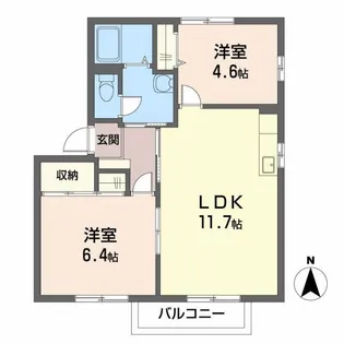 フォーレス花山手 弐番館【2階】の間取り