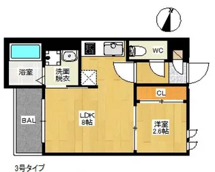 広島県広島市西区草津東3【アパート】の間取り