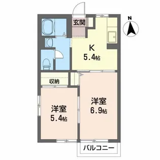 パレス・アザレアD【1階】の間取り