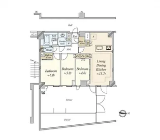 ディアナコート自由が丘翠景【1階】の間取り