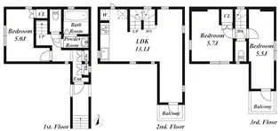 東京都世田谷区深沢3【一戸建】の間取り