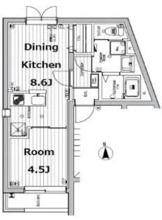 東京都目黒区目黒本町1【マンション】の間取り