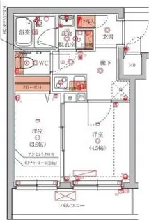 ハーモニーレジデンス池袋ウエスト【5階】の間取り