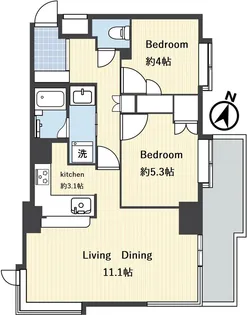 2LDKの間取り画像