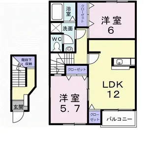 Belle Maison 桜【2階】の間取り