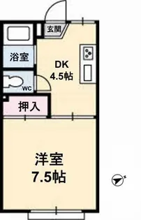 1DKの間取り画像
