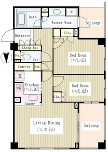 ガーデンコートT【5階】の間取り