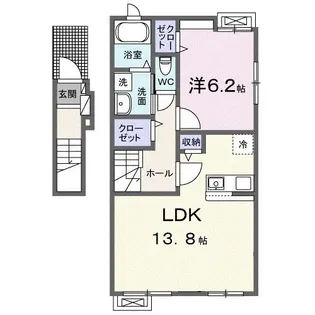 1LDKの間取り画像