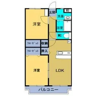 2LDKの間取り画像