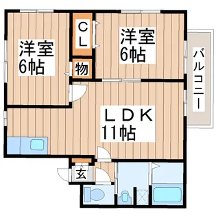 宮城県仙台市青葉区折立3【アパート】の間取り