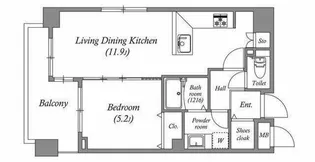 白金台アパートメント【4階】の間取り