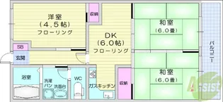 第三木皿ハイツ【3階】の間取り