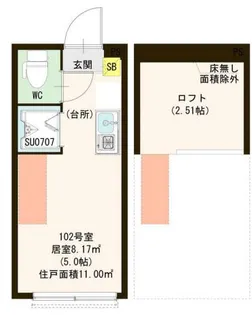 アカツキテラス和泉【1階】の間取り