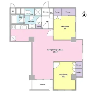 ベルファン西麻布【2階】の間取り