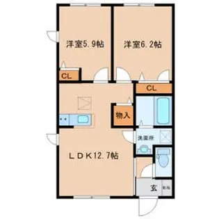 マーキュリーハイツJ棟【1階】の間取り