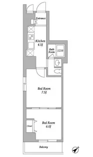 エスティメゾン東新宿【1階】の間取り
