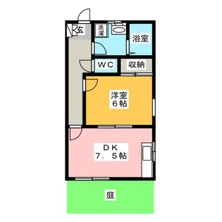 ヴィレッジ白山【1階】の間取り